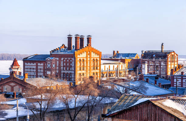 Zhiguli Brewery in winter day in Samara, Russia