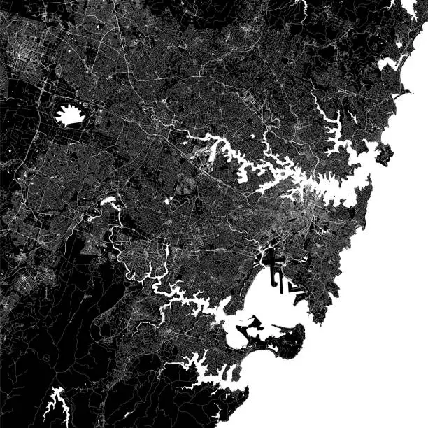Vector illustration of Sydney, Australia Vector Map