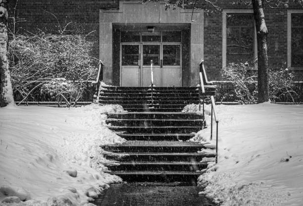 istock View of staircase with snow 1293357382