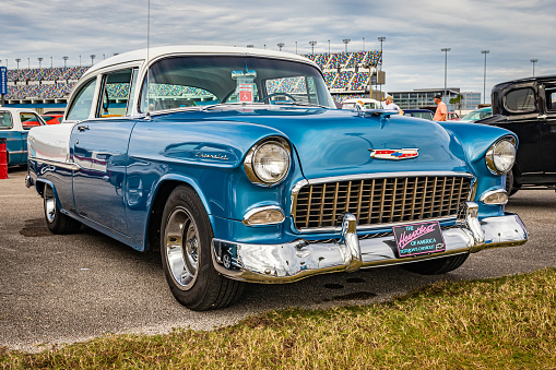 Daytona Beach, FL - November 28, 2020: 1955 Chevrolet BelAir  at a local car show.