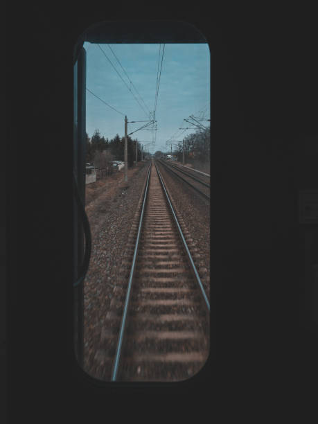 istock Window train, railway.  Transport and travel concept 1293371302