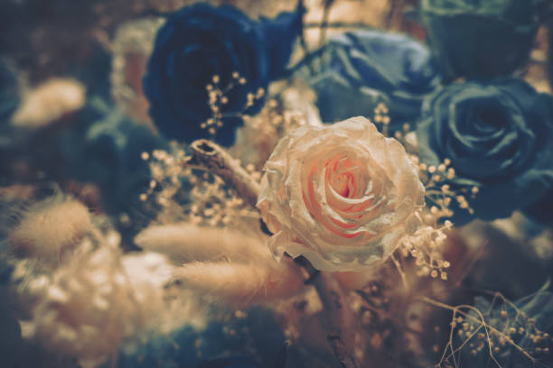 istock Beautiful Artificial Flowers Background, Vintage style; 1293373499