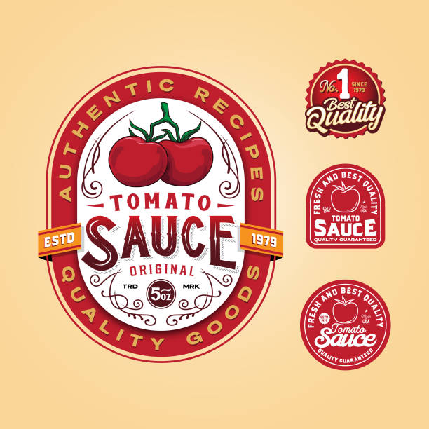 illustrations, cliparts, dessins animés et icônes de insigne d’étiquette de logo de sauce tomate - mustard bottle sauces condiment