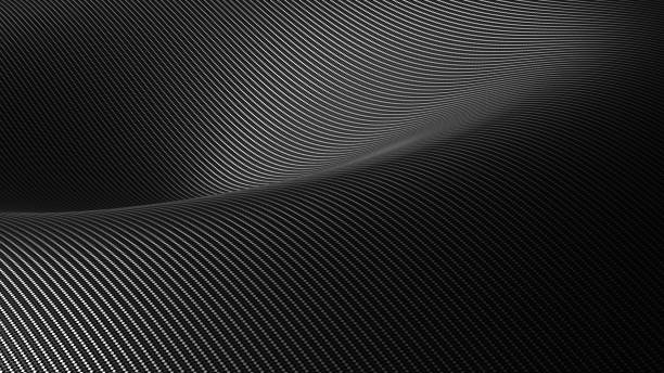 illustration 3d de fond de modèle de fibre de carbone - couleur noire photos et images de collection