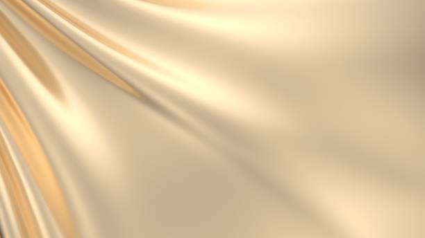 illustration 3d d’un fond drapé d’or - soie photos et images de collection