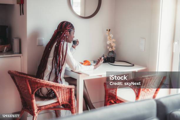 Black Girl Is Having Her Breakfast Stock Photo - Download Image Now - Adult, Adults Only, African Ethnicity