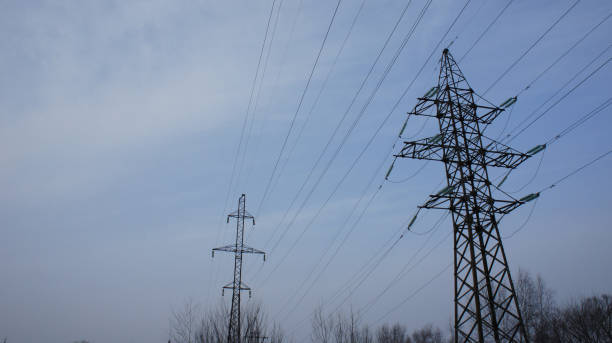 istock High voltage power line, poles with wires 1293379448