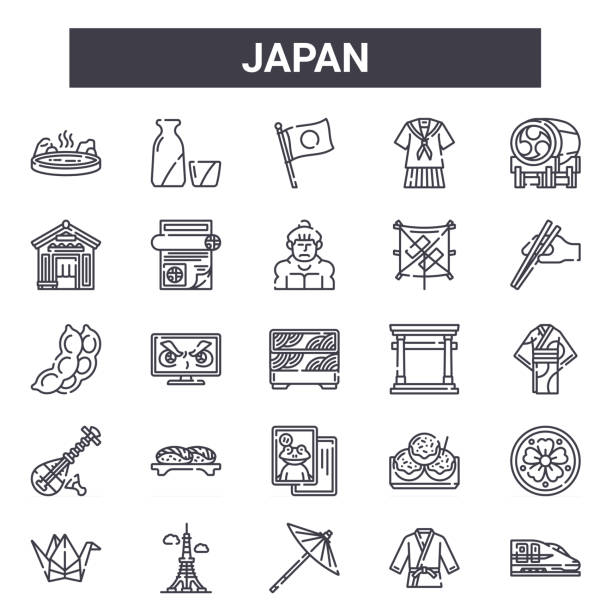 japan outline icon set. includes thin line icons such as onsen, store, torii gate, takoyaki, judo, japanese, shinkansen, sumo. can be used for report, presentation, diagram, web and mobile design japan outline icon set. includes thin line icons such as onsen, store, torii gate, takoyaki, judo, japanese, shinkansen, sumo. can be used for report, presentation, diagram, web and mobile design tokyo bullet train stock illustrations