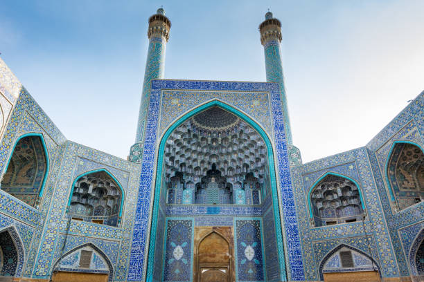 istock Facade with Iwan the Islamic Shah Mosque or Imam mosque, which is situated on the south side of  Naqsh-e Jahan Square 1293385498
