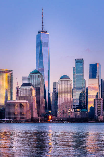 Lower Manhattan and the Freedom Tower stock photo