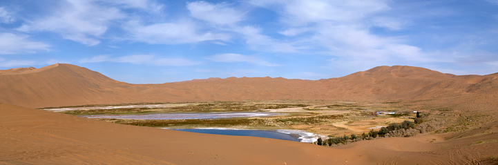 A peaceful landscape showing the majestic nature of this desert in Inner Mongolia, China.