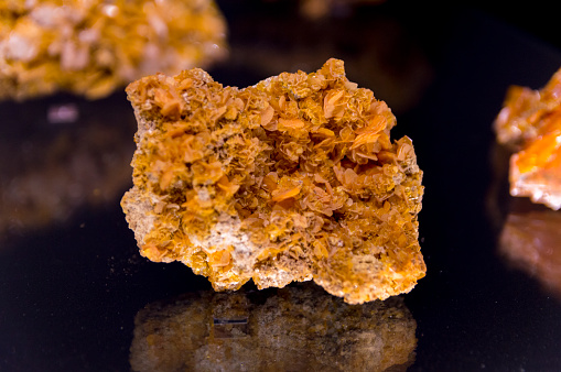 This example of the naturally occurring mineral Wulfenite was mined in southern Arizona.