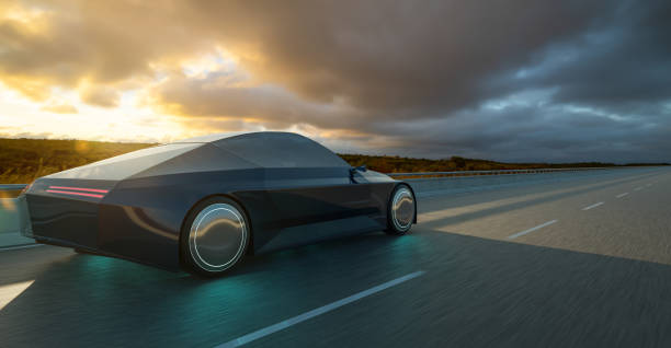 istock EV concept car run on the road. 3d rendering 1293396605