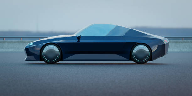 istock EV concept car on asphalt road. 3d rendering with my own creative design. 1293397270
