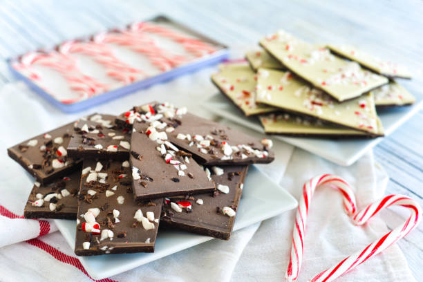istock Candy Canes and Various Chocolate Peppermint Bark 1293400460