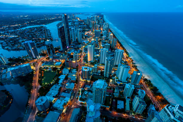 Surfers Paradise from above stock photo