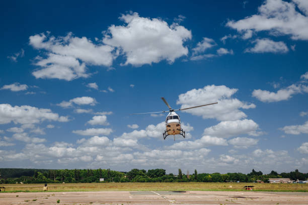 istock A white helicopter takes off from the runway 1293403429