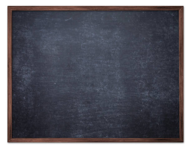 istock Empty black chalkboard hang on the wall isolated on white background 1293409569