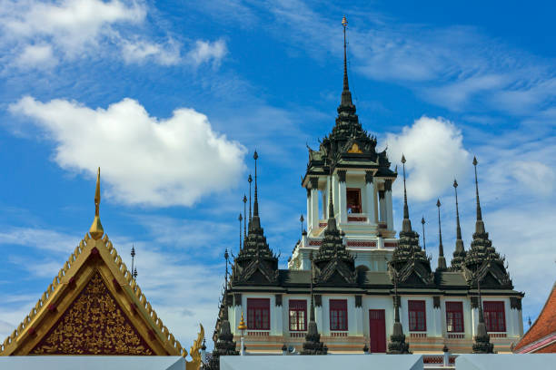 istock metallic castle 3 places left in the world(Loha Prasat), Wat Ratchanadda thailand 1293412506