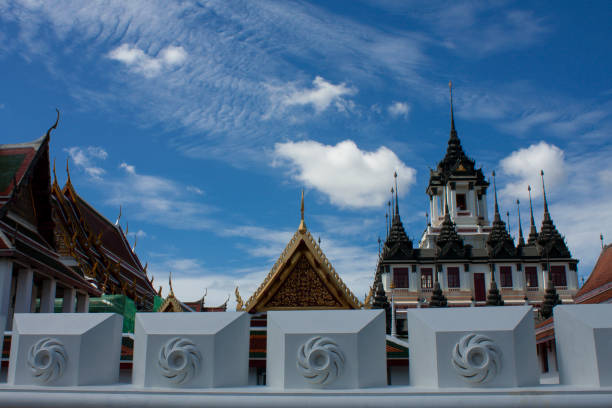 istock metallic castle 3 places left in the world(Loha Prasat), Wat Ratchanadda thailand 1293412722