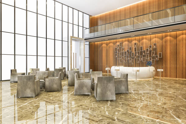istock 3d rendering modern luxury hotel and office reception and meeting lounge 1293415538