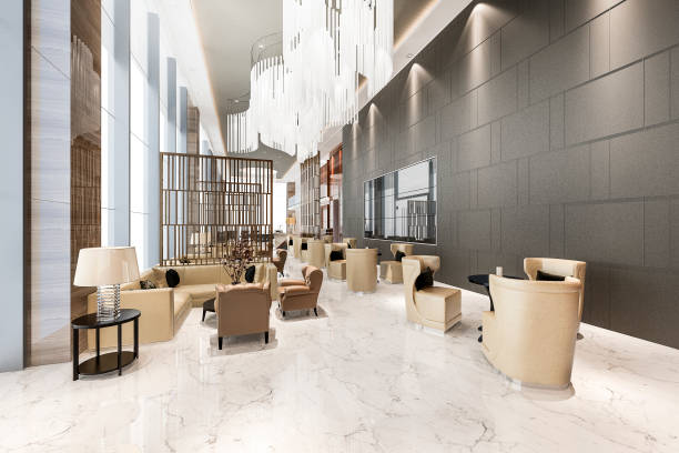 istock 3d rendering modern luxury hotel and office reception and meeting lounge 1293415540