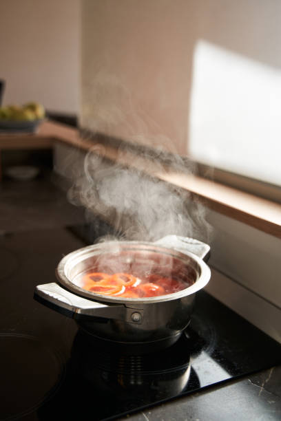 istock Aluminum saucepan with aromatic soup 1293417953