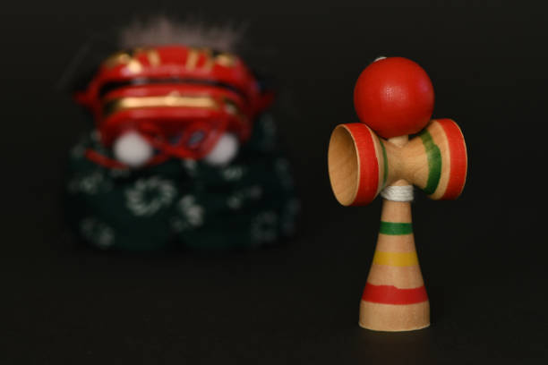 istock Kendama toy and Lion dance on black background 1293419792