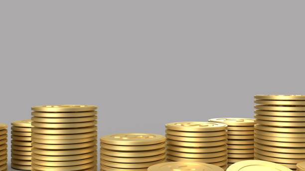 istock The gold coins on gray color background for business content 3d rendering. 1293421145