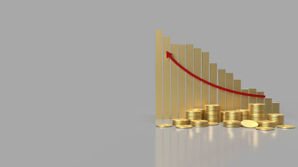 istock The gold chart and coins group for business content 3d rendering. 1293421172