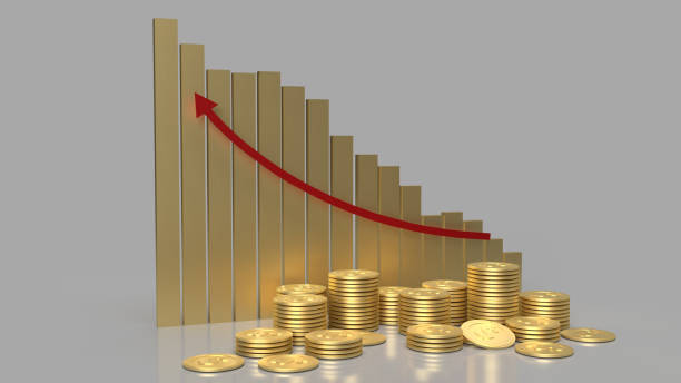 istock The gold chart and coins group for business content 3d rendering. 1293421176