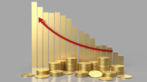 istock The gold chart and coins group for business content 3d rendering. 1293421195