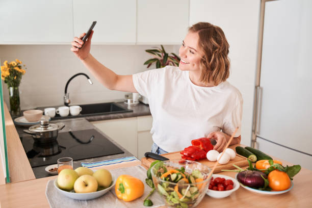 Woman having fun to camera