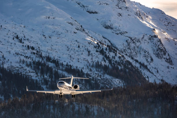 istock Business Jet Arrival Alps 1293427635