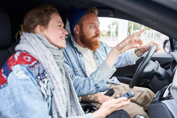 istock Couple spending leisure time travelling by car 1293431750