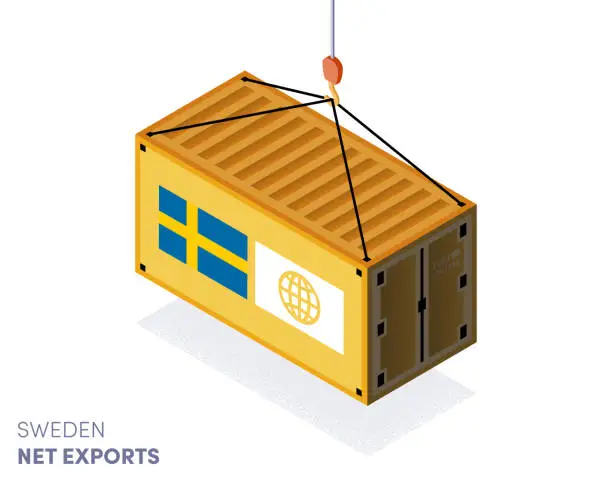 Vector illustration of Sweden Balance of Trade Infographic Design