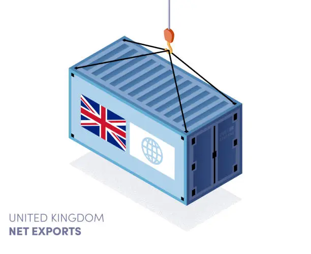 Vector illustration of United Kingdom Balance of Trade Infographic Design