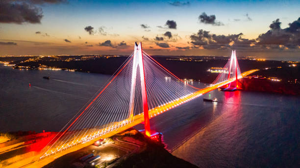 istock Istanbul yavuz sultan selim bridge night view. 1293435042