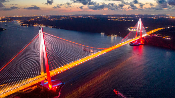 istock Istanbul yavuz sultan selim bridge night view. 1293436109