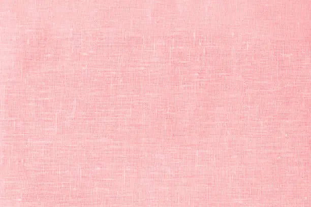 Photo of Pink linen pastel fabric, background or texture