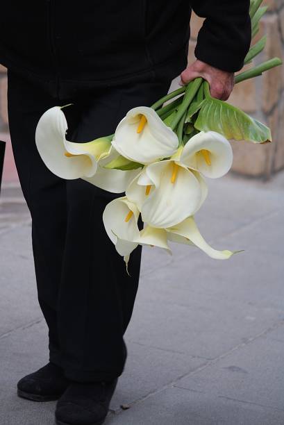 istock Spanish widow carrying arum lilies 1293439843