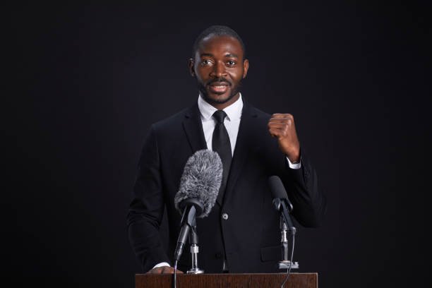istock African-American Speaker at Podium 1293444851