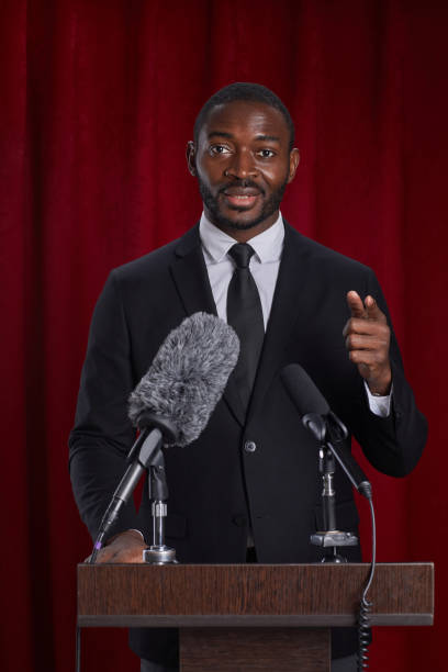 istock African-American Speaker on Stage 1293444856