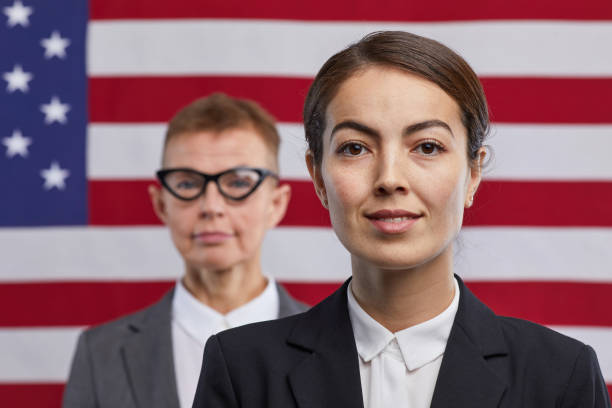 istock Female Leaders against American Flag 1293444924