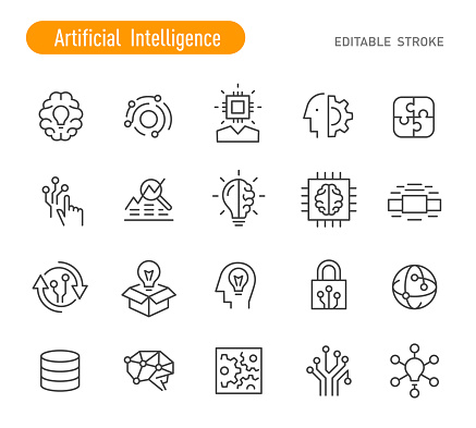 Artificial Intelligence Icons (Editable Stroke)