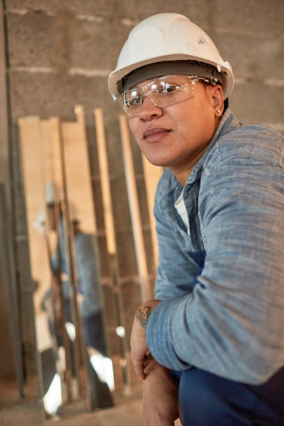 istock Portrait of Mixed-Race Female Worker 1293447877