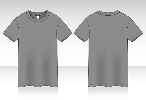Blank Gray Tshirt Vector For Template Stock Illustration - Download ...