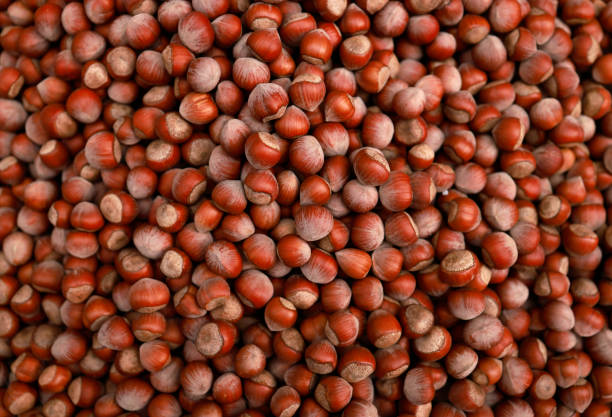 Istanbul, Turkey-November 30, 2020: Nuts in Kadikoy Historical Fishermen's Bazaar, Full frame.
