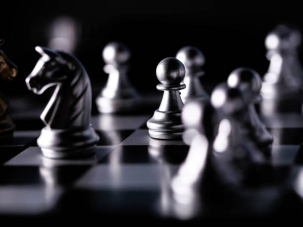 istock Chess board game. Strategy ideas concept business futuristic graphic icon. 1293451338