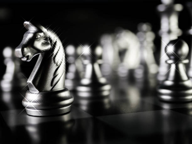 istock Chess board game. Strategy ideas concept business futuristic graphic icon. 1293451349